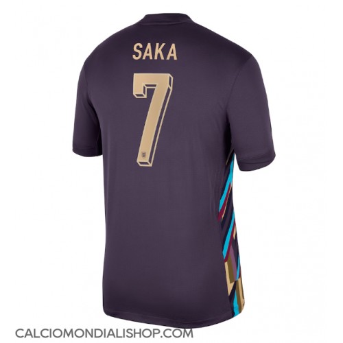 Maglie da calcio Inghilterra Bukayo Saka #7 Seconda Maglia Europei 2024 Manica Corta